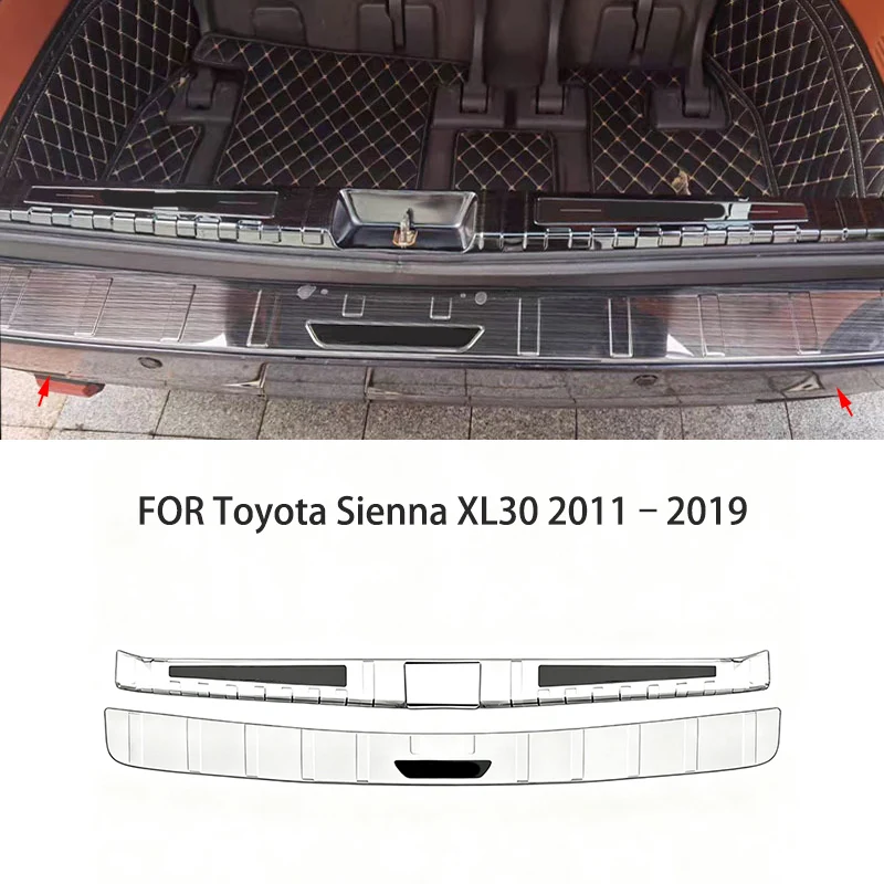 

FIT FOR Toyota Sienna XL30 2011–2019 Stainless steel Rear Trunk outside inside Bumper Protector cover sill guard Trim