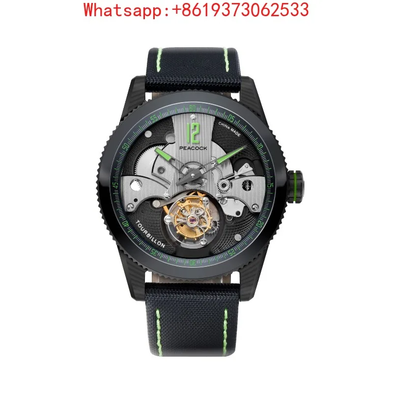 Custom Watch Pioneer Tourbillon Mechanical Men's Carbon Fiber Watch