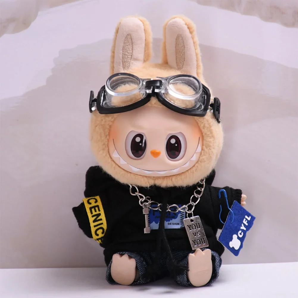 Mini Plush Doll'S Clothes Outfit Accessories Pilot jacket suit For Korea Kpop Exo 15-17cm Labubu Idol V1 V2 Clothing Gift