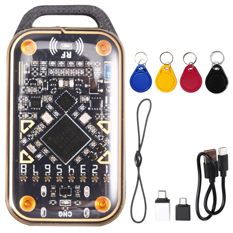 Upgrade Chameleon Ultra Smart Card Emulator+4XUID Keychain RFID Smart Chip 125K 13.56M Card Decode NFC Duplicator-[A49T]