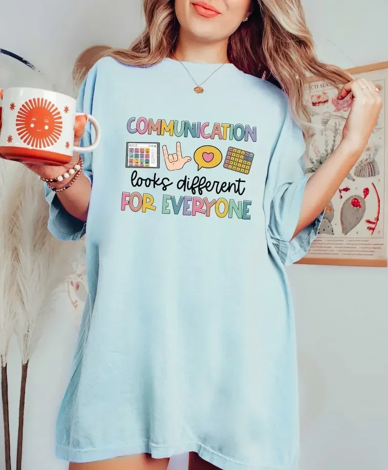 Communication Shirt, Speech Therapy Appreciation Speech Pathologist  Audiologist Audiology cctton Fashion