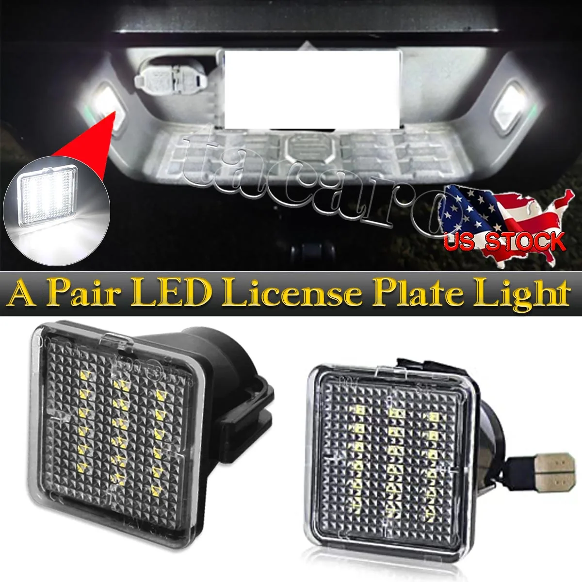 

2X LED LICENSE PLATE LAMP LIGHTS WHITE FOR 2016-2022 TOYOTA TACOMA /14-21 TUNDRA