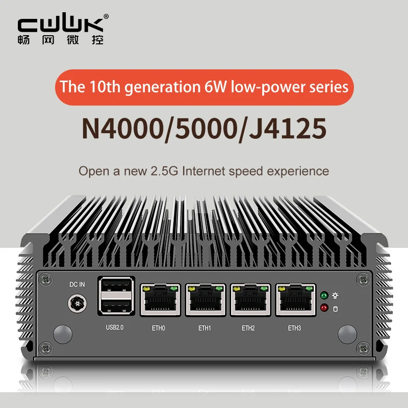 The 10th Generation N4000/N5000/J4125 Soft route 6W low-power Intel i226  2.5G Network card/M 2 NGFF/DP HDMI dual display