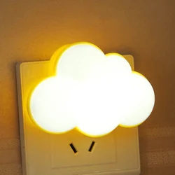 WoodPow Light Sensor Control Comfort Night Light Cloud Shape EU US Plug Novelty Kids Night Light For Baby Room Gift Illuminator