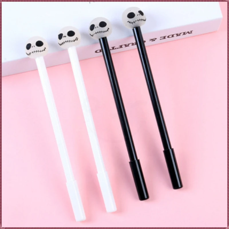 48 Pcs Korean Creative Cool Night Glow Skull Neutral Pen Student Middle School Pen Kawaii Stationery Back To School