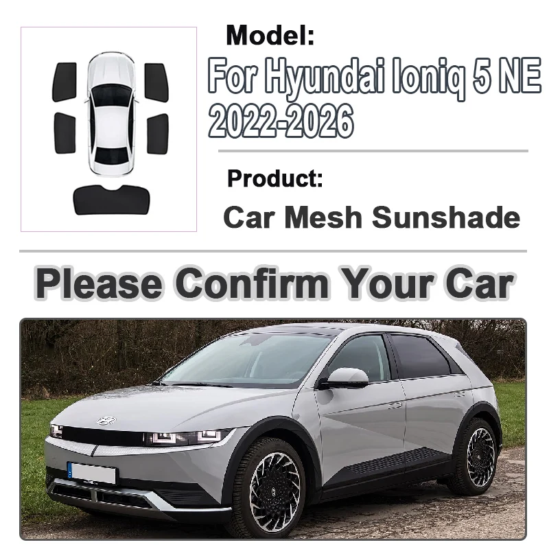

Car Mesh Sunshade For Hyundai Ioniq 5 Accessories NE 2022 2023 2024 2025 2026 Custom Made Foldable Window Sunshade Shades Tools