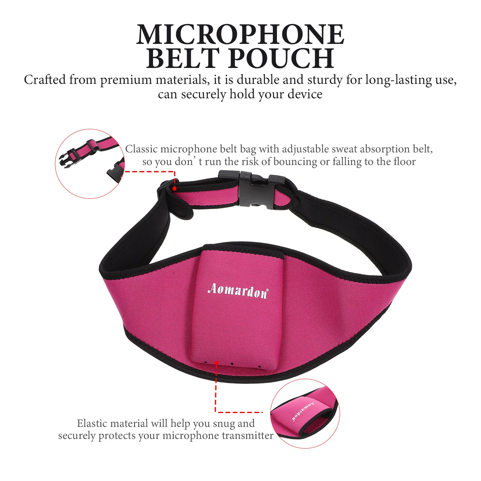 Skip Wheat Bag Phone Holder for Running Mic Microphone Pouch Belt Portable Waist Synthetic Rubber Fitness Gym Protective