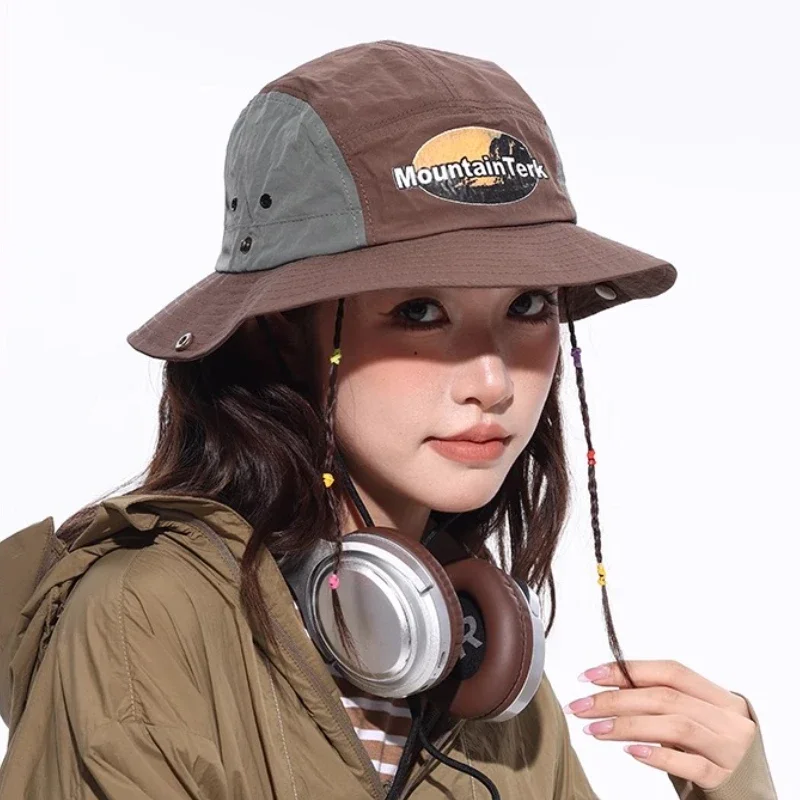 

Тонкие быстросохнущие панамы в стиле Харадзюку в стиле ретро для мужчин и женщин, летние уличные солнцезащитные кепки для кемпинга и пешего туризма