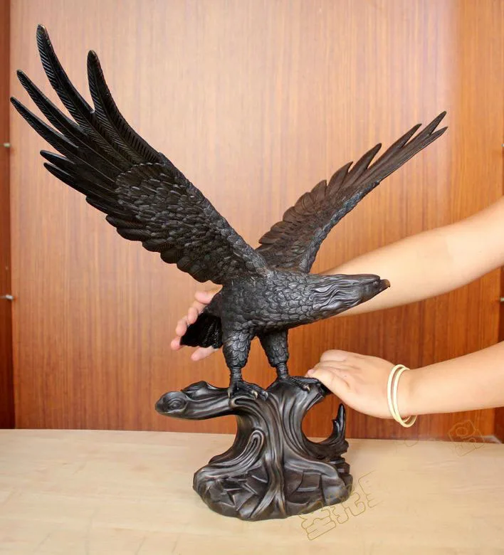 Huge Good LUCK Success Arab Eagle lanneret tercel brass Sculpture art talisman HOME Company lobby decoration