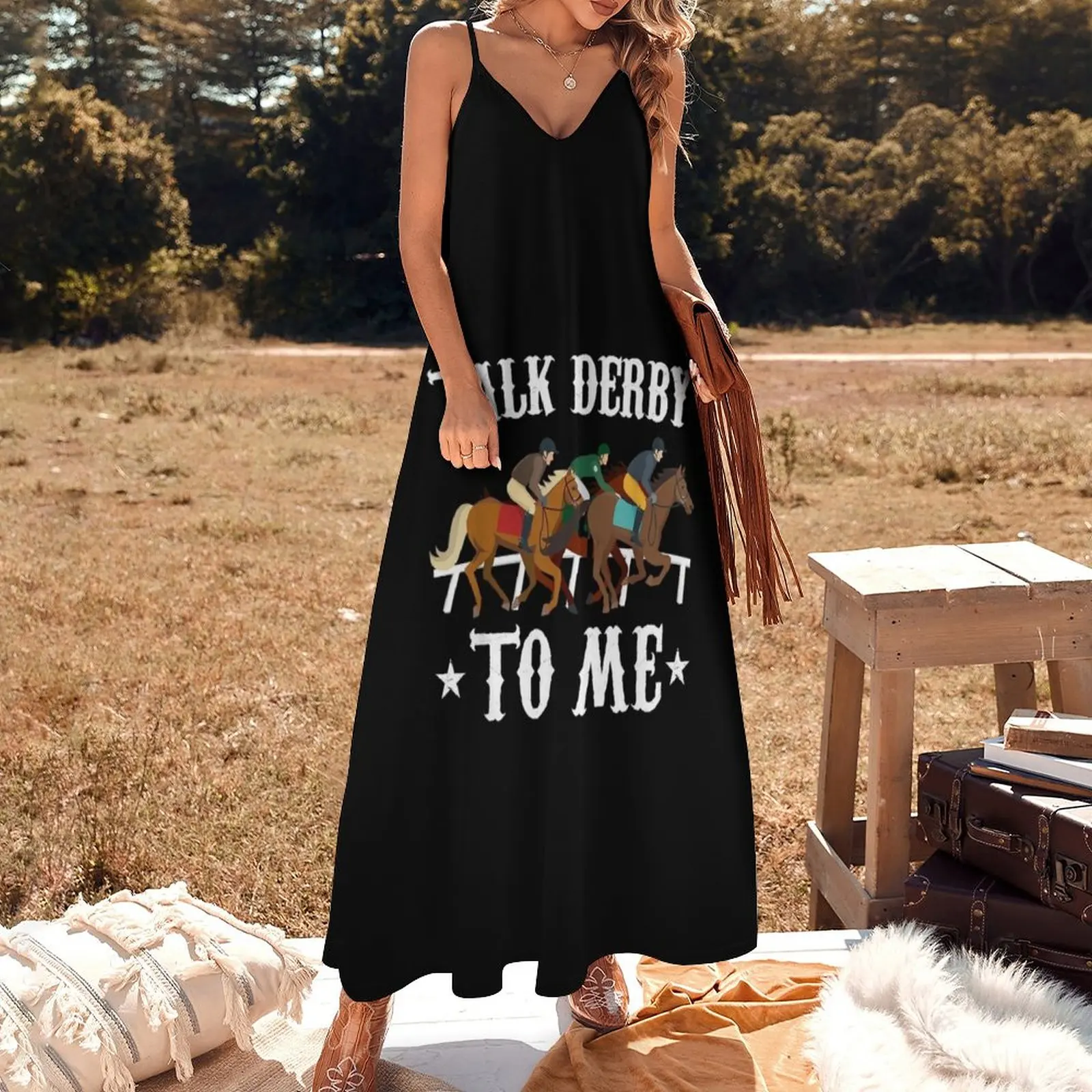 Talk Derby To Me Horse Racing Gift Sleeveless Dress summer dress korean women summer dress woman 2023 trendy