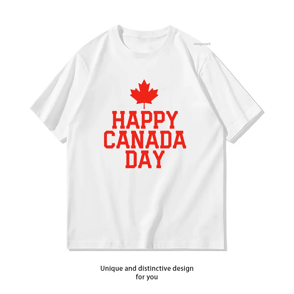 Happy Canada Day canadians Proud and Elated T-shirt woman man Casual cotton printed t shirts O-neck Breathable Short-sleev