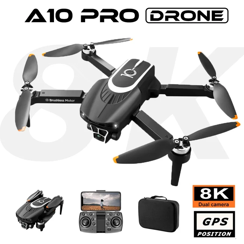 

2025 New A10 PRO Mini Drone 8K Professional Obstacle Avoidance 6K DualHD Camera 5G Brushless Motor Foldable Quadcopter Gifts Toy