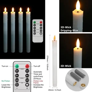 Flameless Flickerying Taper Kerzen mit oder ohne Fernbedienung, Timer Dimmer, Kerze mit Batterie für Weihnachten und Ehe 10 Hauptverkäufe Weihnachtskerze