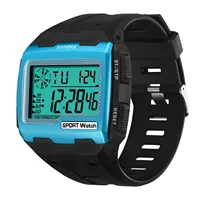 SYNOKE Men's Big Square Dial Digital Sport Watch Multifunction with Alarm Chronograph Week Resistant Repeater