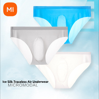 xiaomi mijia 3pcs Xiaomi Ice Silk Seamless Sexy Transparent Quick-drying 3D Ultra-thin Men's UnderBoxer Briefs Panties