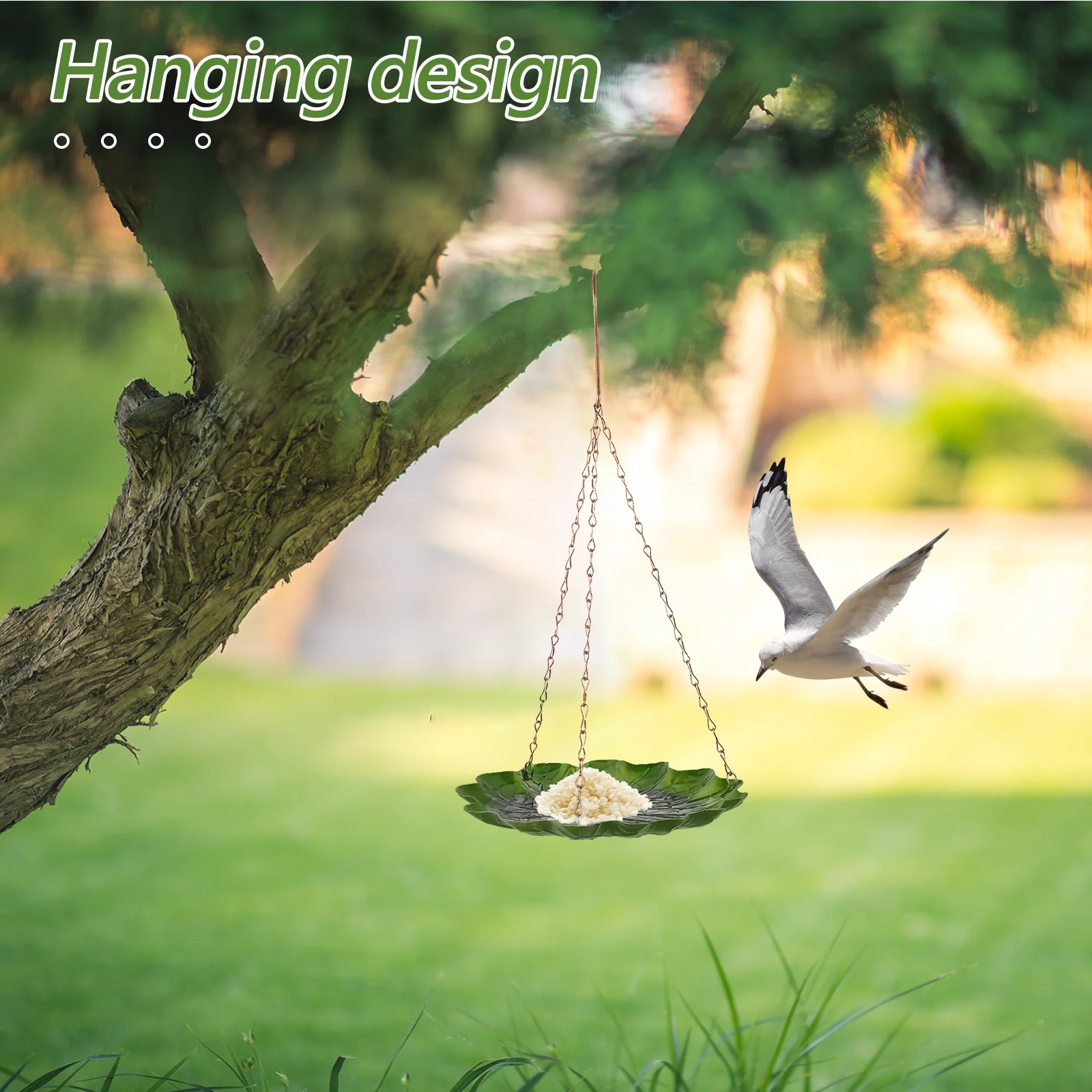 

-Shaped Bird Feeder Sturdy Hanging Outdoor Garden Wild Bird Food Holder Squirrel Proof Cage for Feeding Birds