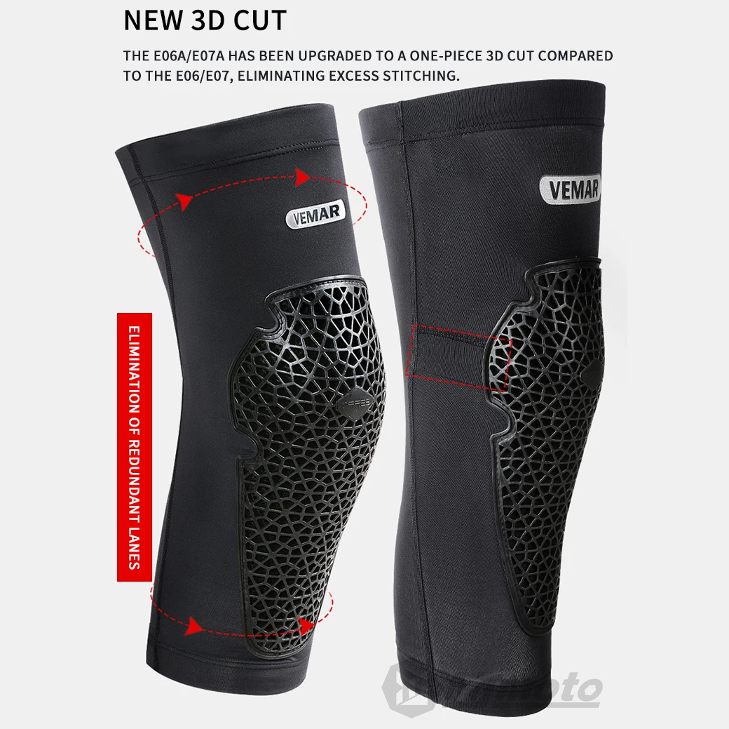 VEMAR Ginocchiere per moto anticaduta refrigerate Ginocchiere per motocross ad alta elasticità DH ATV MTB Ciclismo Manicotti per moto Ginocchiere
