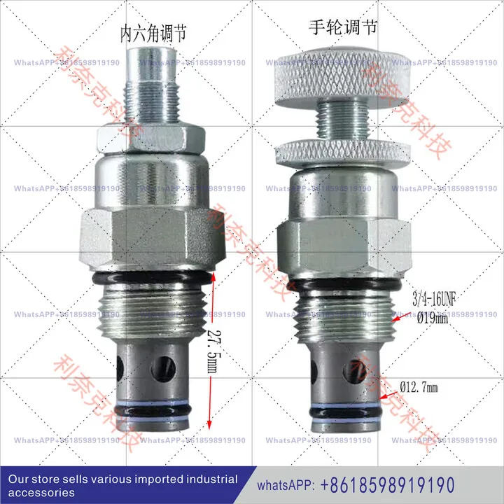 LNV2 08 threaded cartridge flow adjustment, cut-off, manual adjustment speed valve LF08 with handwheel adjustment