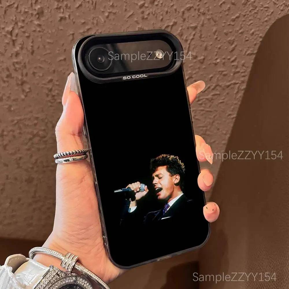 Casing Ponsel L-Luis Miguel Singer Untuk iPhone 17,16,15,14,13,12,X,8,Pro,Max,Plus,E,SE4,Air,Mini Hitam IMD Matte