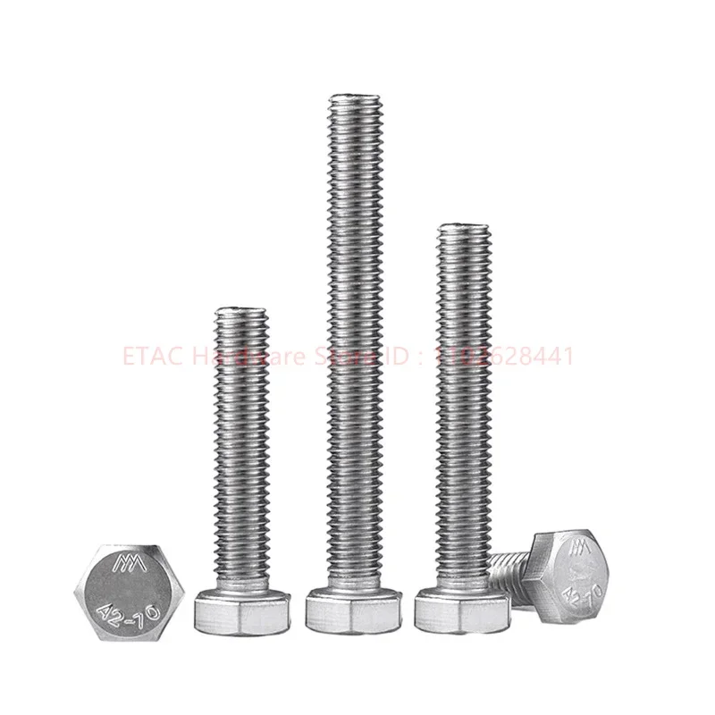 Din933 M5 M6 M8 M10 M22 M24 Long Hex Extended Screw 304 Stainless Steel Lengthen Hexagon Bolt 270mm 280mm 290mm 300mm