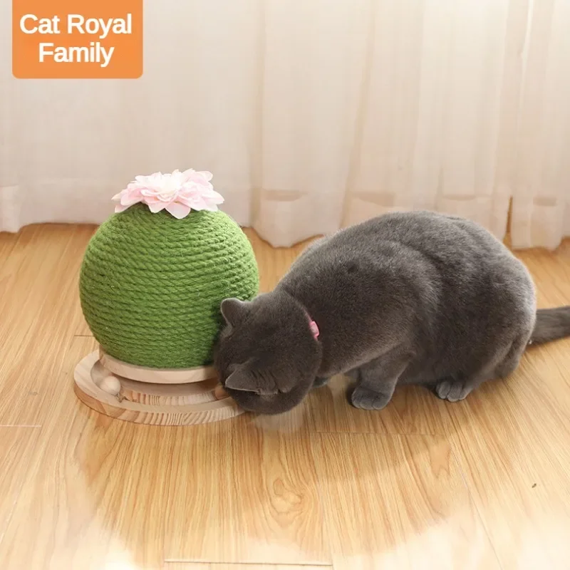 Cactus Cat Scratching Board Claw Grinder Cactus Sisal Scratching Post Round Climbing Frame Wear-resistant Cat Scratching Toys