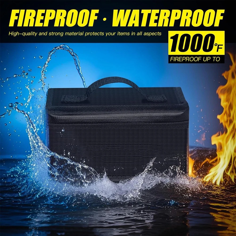 Fireproof Explosionproof Large Capacity Battery Storage Guard Pouch For Lithium Battery Storage Bag Fiberglass