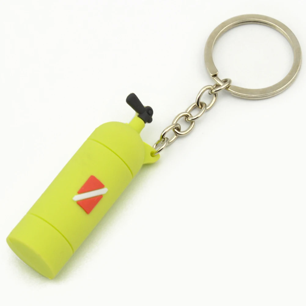 Silicone Chaveiro para Mergulho Air Tank, Keychain, Perfeito para Mochilas ou Malas, Alta Qualidade