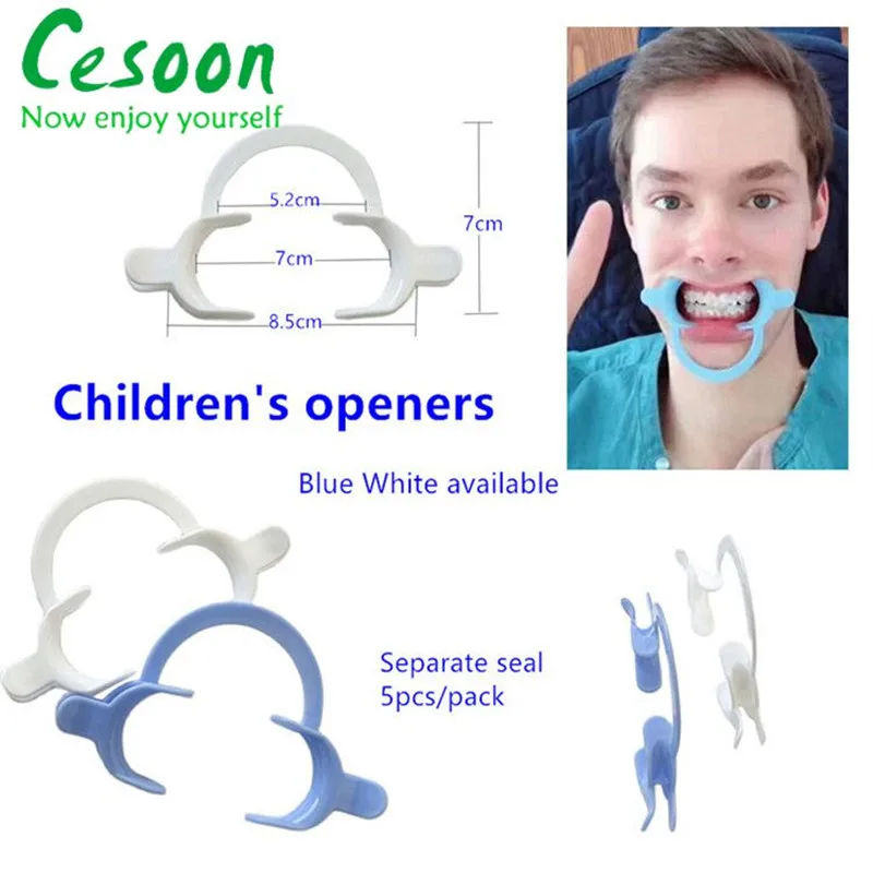 5Pcs Dental Expander Mouth Opener Spreader Plastic Dentistry Lip Retractor Blue/ White Othodontics Material Dentist Accessories