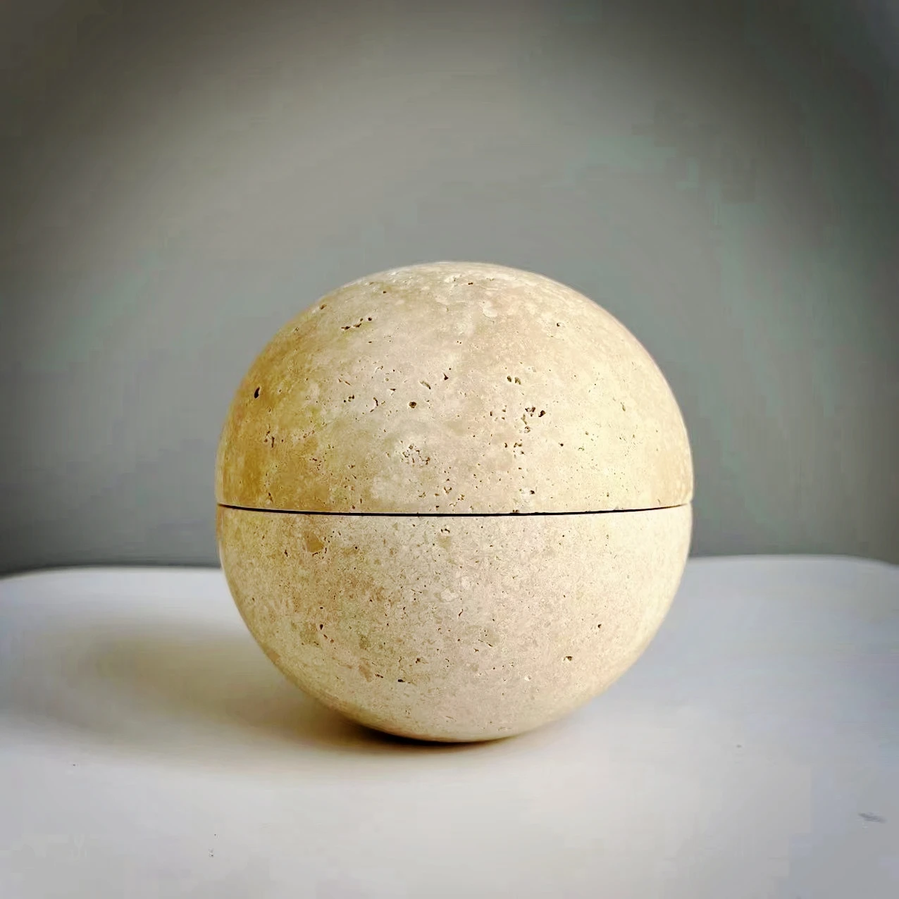 Wholesale 504 PCS Natural Marble Cave Hole Stone Round Incense Burner Beige Travertine Ball for Home Coffee Table Room Gifts