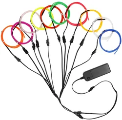 5 in 1 Glüh draht Kabel führte Neon Weihnachten Tanz party DIY Kostüme leuchtende Kleidung Licht Dekoration Kinder Witz Spielzeug 1m pro Kabel