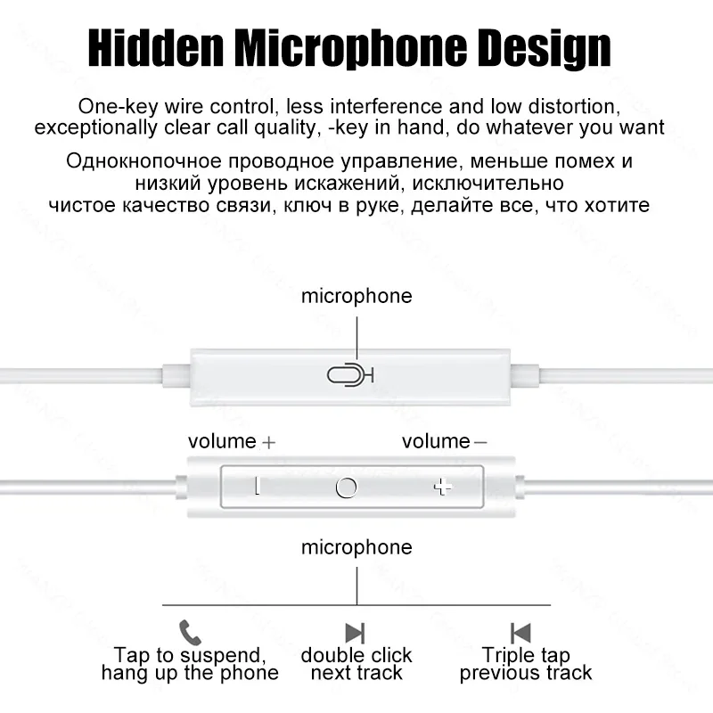 Headphone asli untuk Apple, Headset aksesoris Bluetooth berkabel untuk iPhone 15 14 11 12 13 Pro Max XR X XS 8 Plus