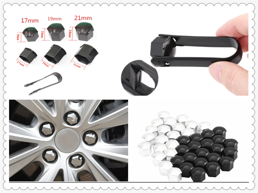 20 pièces de capuchons de vis de roue de voiture décoratifs 17mm 19mm 21mm pour Suzuki Aerio Ciaz Equator Esteem Forenza Forsa Grand
