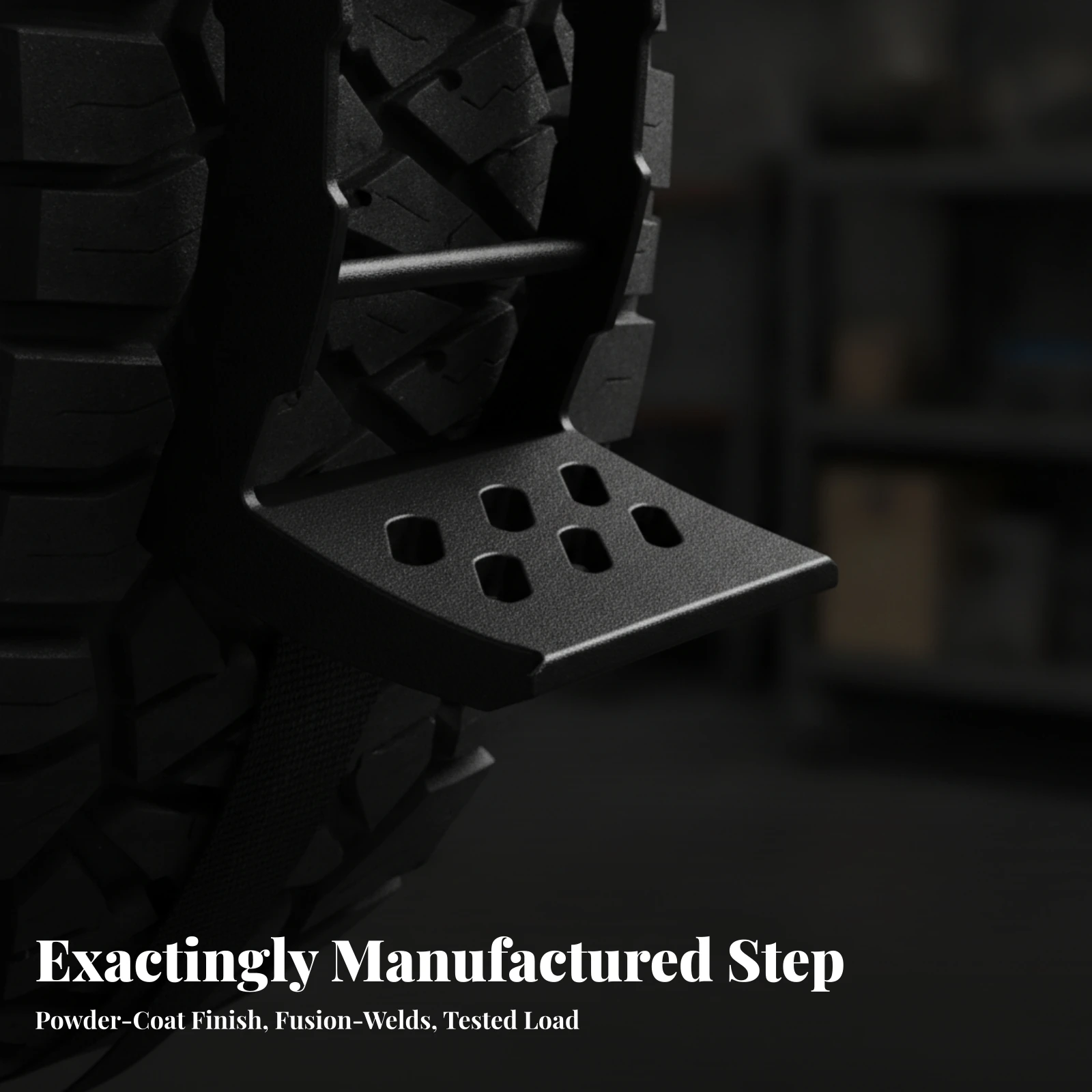Spare Tire Mounted Step Ladder Lightweight Spare Tire Step Ladder with Strap Strap and Ratchet Space Saving Robust