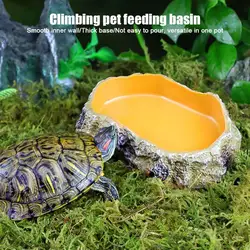 NEW High-end Climbing Pet Food Bowl Turtle Cage Tank Tortoise Habitat Reptile House Feeding Basin For Frog Leopard Gecko