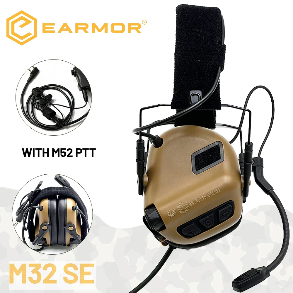 

EARMOR Professional Tactical Electronic Shooting Earmuff M32 & M52 PTT Fit Hunting Sport Anti-noise Headset