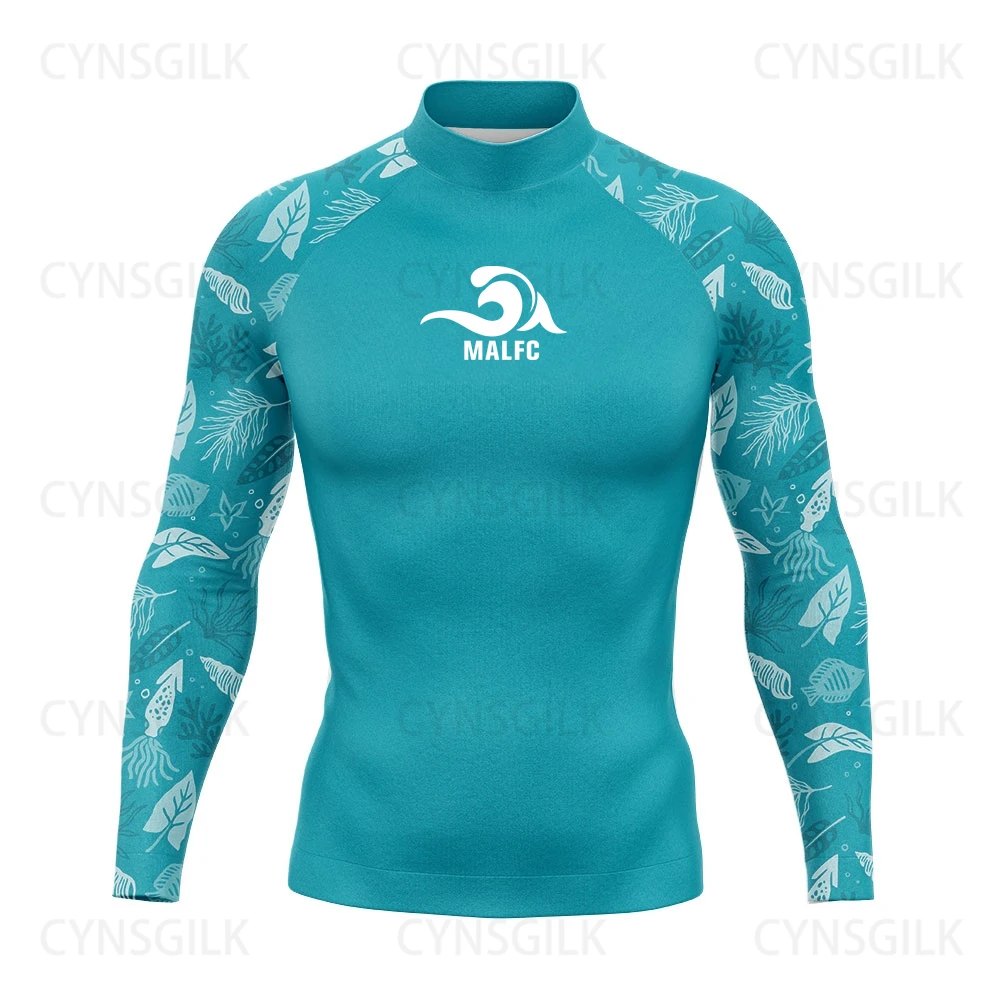 MALFC Rash guard for men Surfing Clothes Swimsuit Rashguard Surf Wear UPF 50 Water Sport Long Sleeve T-shirt Swimwear snorkeling