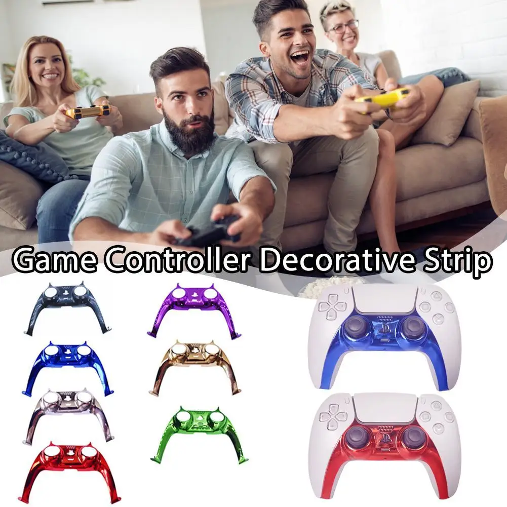 For PS 5 Game Controller Decorative Piece DIY Replacement Controller Shell Electroplated Decorative Strip For PS5 Controller