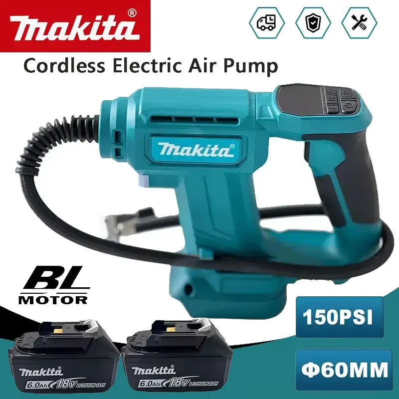 

Беспроводной воздушный насос Makita 2-в-1, портативный автомобильный компрессор для подкачки шин, автоматический электрический насос для аккумуляторов 18В