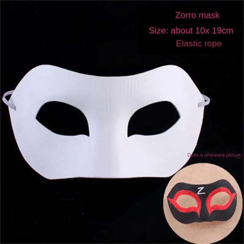 Therian Masks White Cat Masks Blank DIY Halloween Mask Animal Half Facemasks Masquerade Cosplay Party