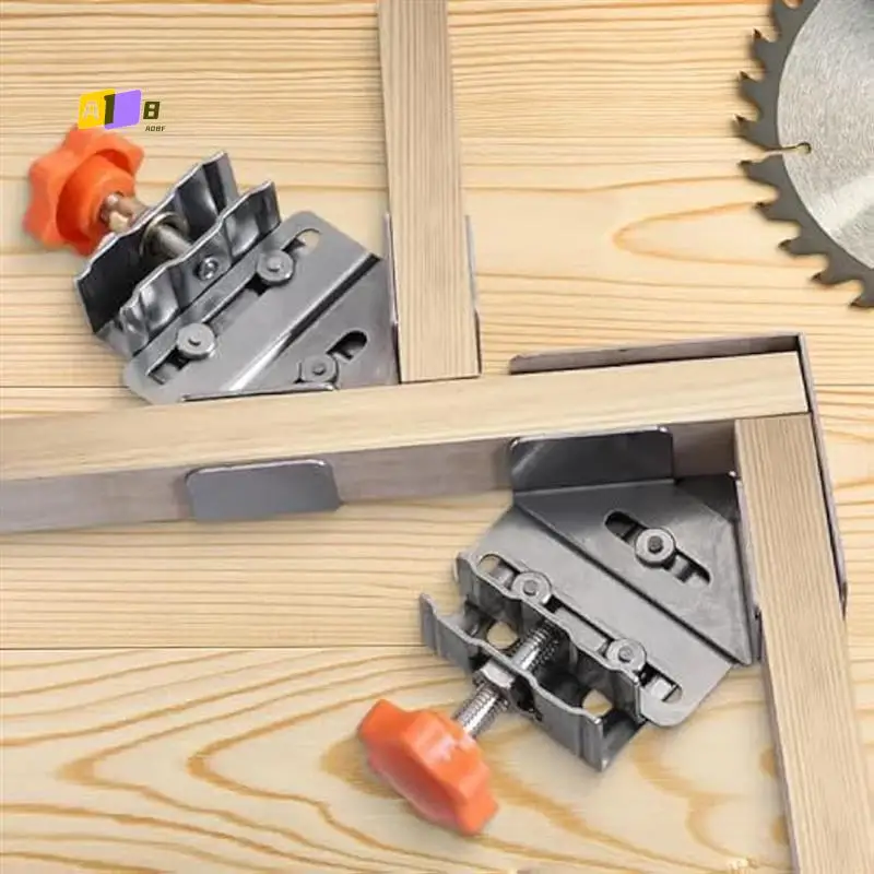

A08F-8 Multipurpose Stainless Steel 90 Degree Corner Clamp,Single Handle Adjustable Corner Clamping Tool For Woodworking