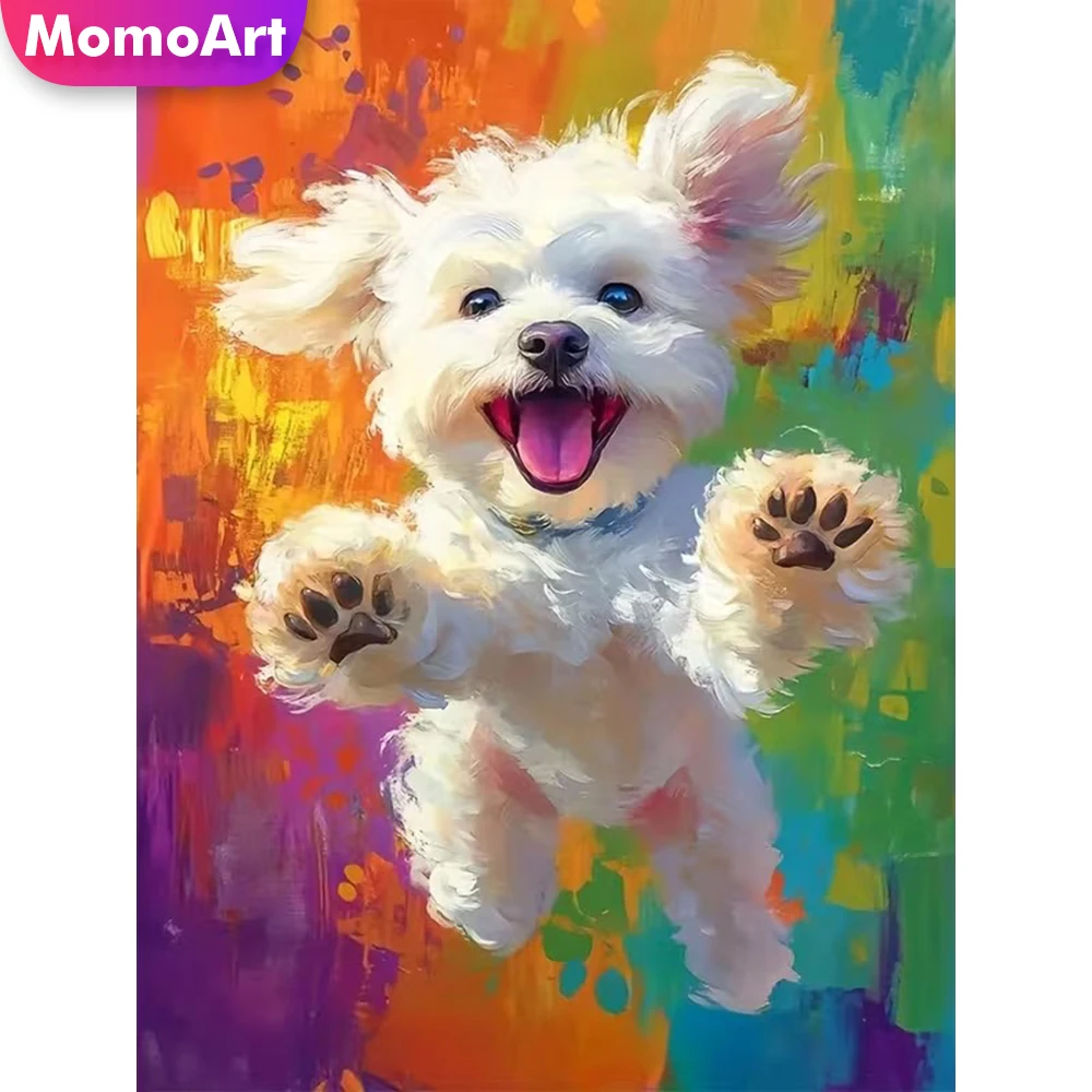 Momoart - Kit de Pintura de Diamantes DIY con Patrón de Perro para Adultos Principiantes, Mosaico de Diamantes, Manualidades, Bordado, Hobby Hecho a Mano