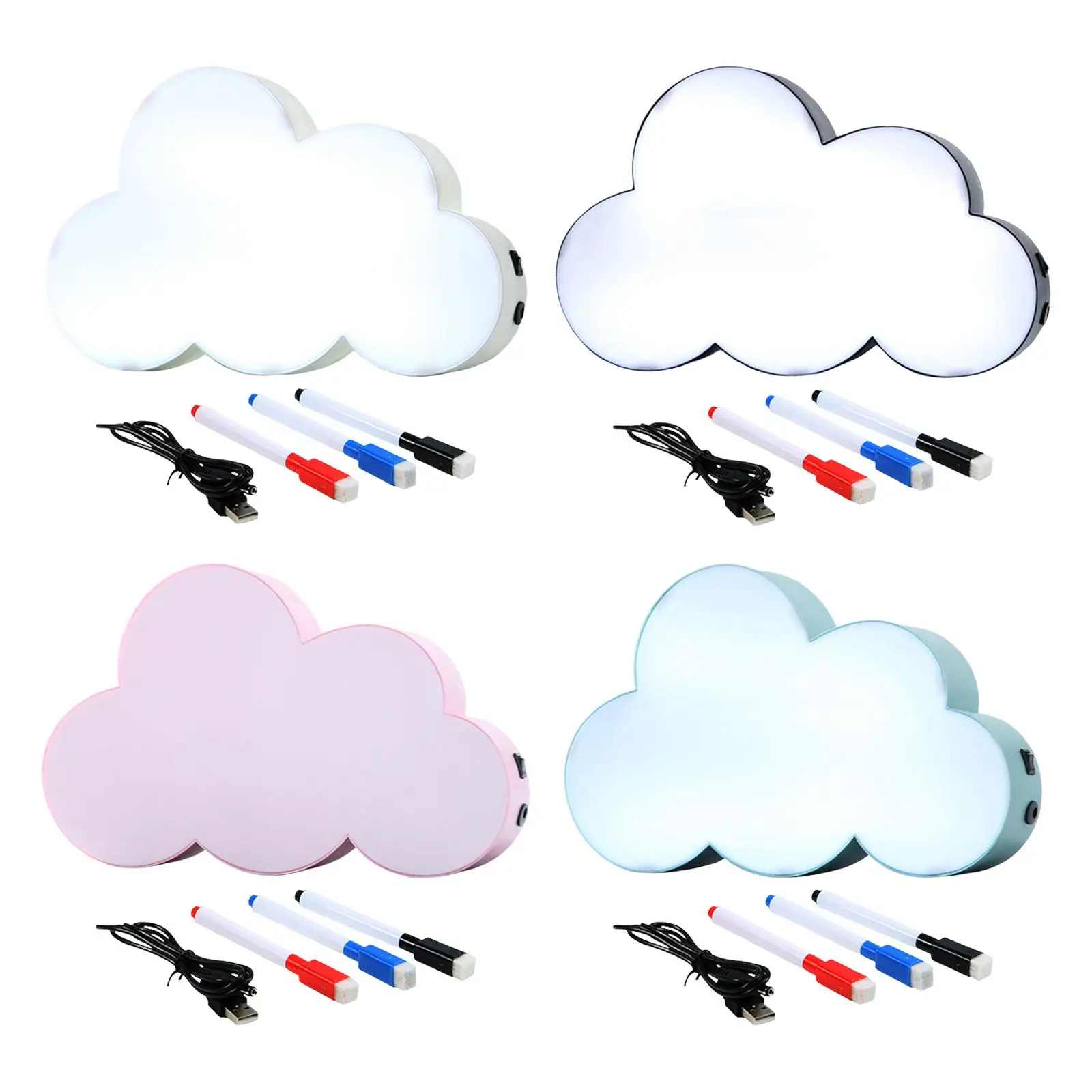 

Cloud Shaped Rewritable Night Light LED Message Board Portable Note Boards Smoothly Writing Light Box for Souvenir Party Office