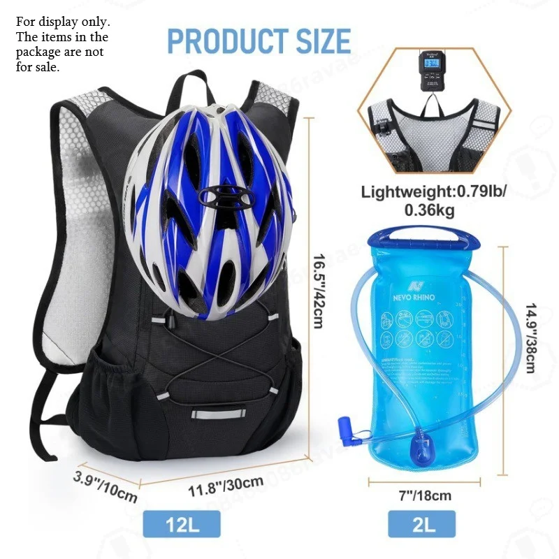 Foldable Lightweight Cycling Backpack, Men Women Bike Helmet Holder Rucksack for Biking Hiking Outdoor