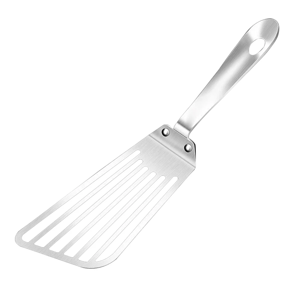 Non Slip Grip Stainless Steel Cooking Spatula Designed for Frying Fish and Meat with Efficient Oil Filtering Capabilities