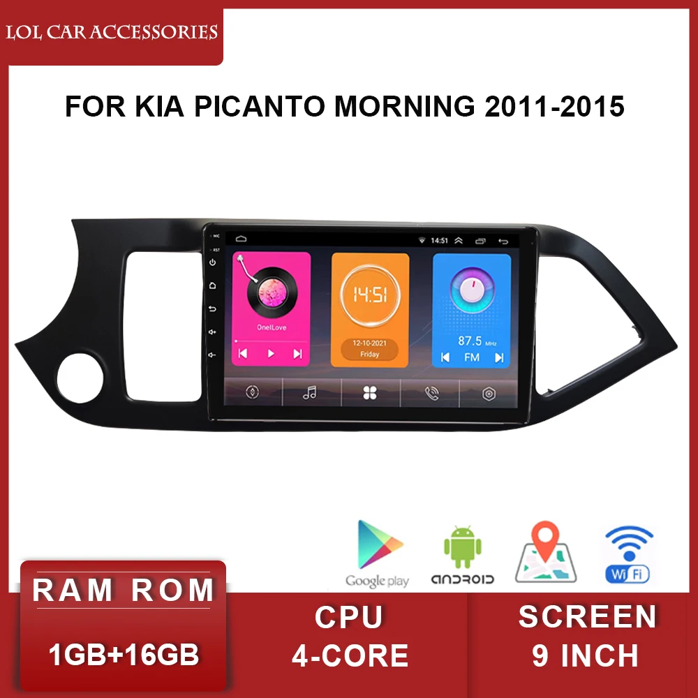 

9 Inch For Kia Picanto Morning 2011-2015 Car Radio Stereo 4 Core 2 Din Head Unit Android 10 GPS MP5 Navigation Multimedia Player