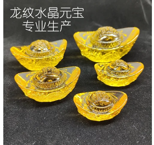 

4Pcs Crystal Yuan Bao Feng Shui Bedroom Decor Elegant Figurines Chinese Good Luck Ornaments Asian Home Decoration