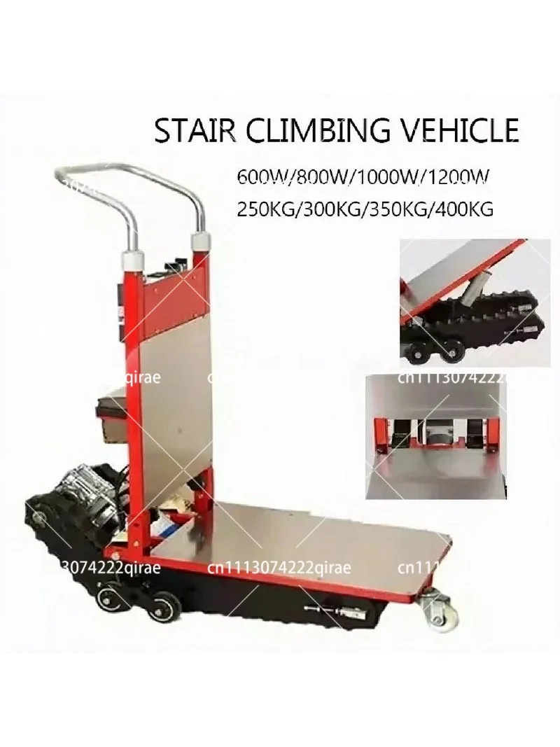 400KG/Silent Electric Stair Climbing Vehicle Cargo Handling Cart Crawler-type Up and Down Stair Climber Folding Angle Adjustable