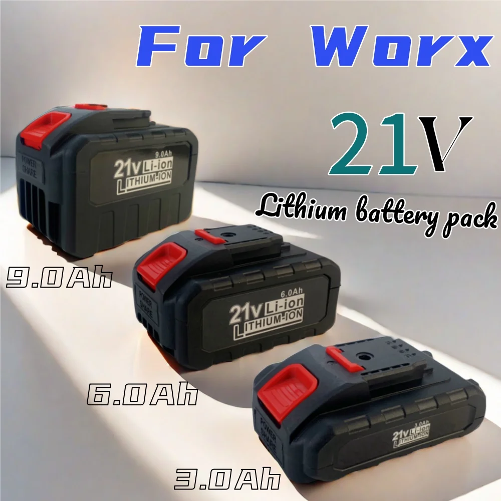 

For Worx 21V 3.0/6.0/9.0Ah Cordless Rechargeable Power Battery,Replace Impact Drill Battery Spare Battery for Power Tool