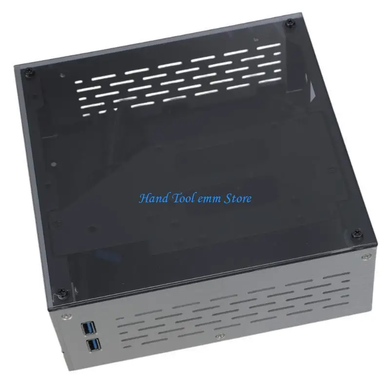 H37F B01 Mini ITX Computer for Case Chassis Aluminum/Glass Briefcase Home Theater AC-DC HTPC Computer Box Desktop PC Enclosur