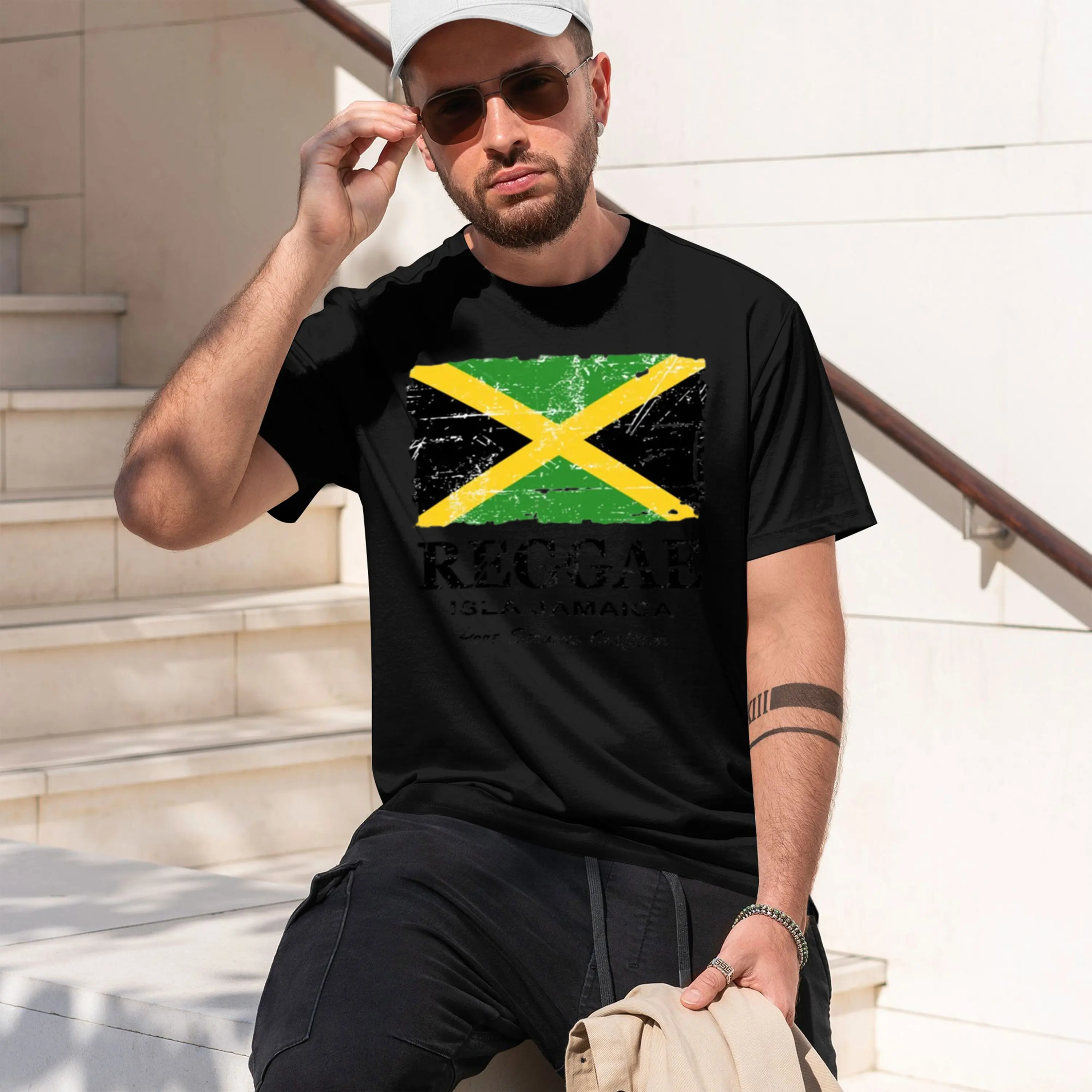Summer Rae Clothing - Rae Jamaa Flag T-shirt Vintage Men